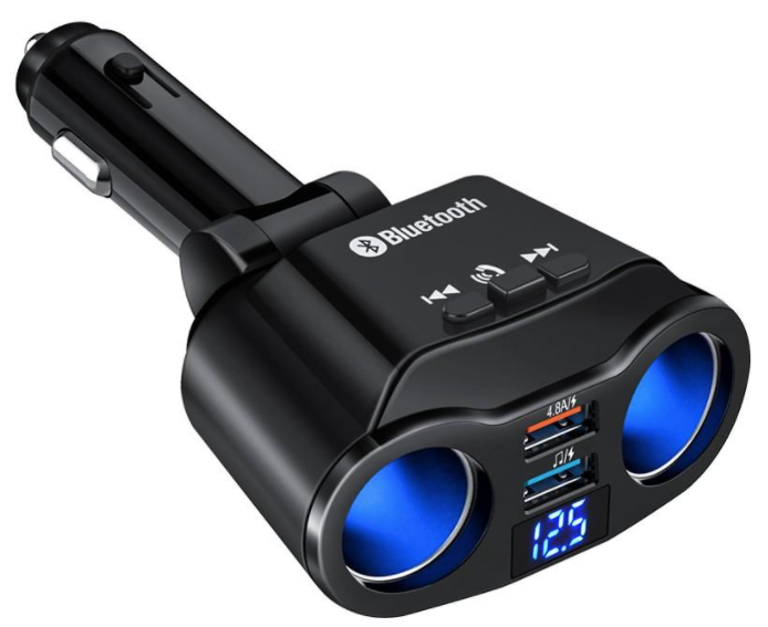Modulator fm a9 cu bluetooth si adaptor bricheta 2 porturi usb